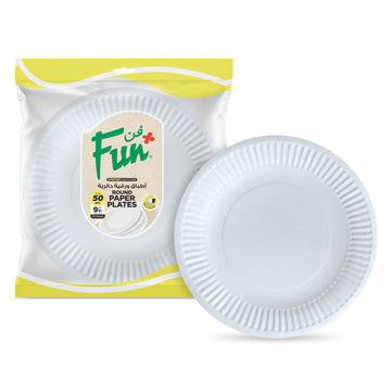 Fun® Paper White Plates Pack of 50